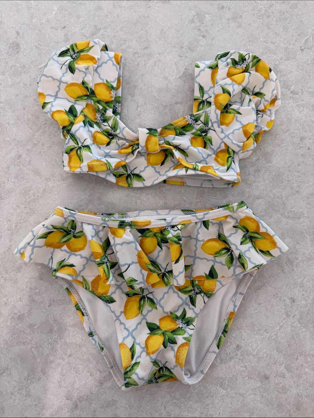 Janie and Jack Yellow Lemon Ruffle Two-Piece Bikini